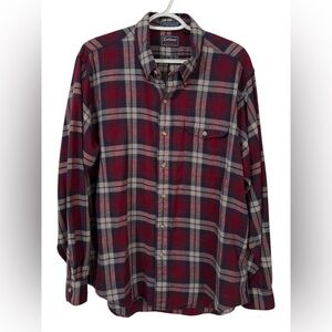 Lochlana By Hathaway Men’s Wool Blend Plaid Long Sleeve Button Up Shirt Size XL